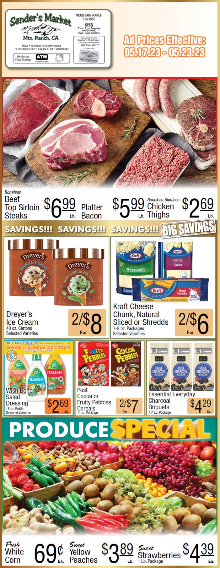 Sender’s Market Weekly Ad & Grocery Specials Through May 23rd! Shop Local & Save!!