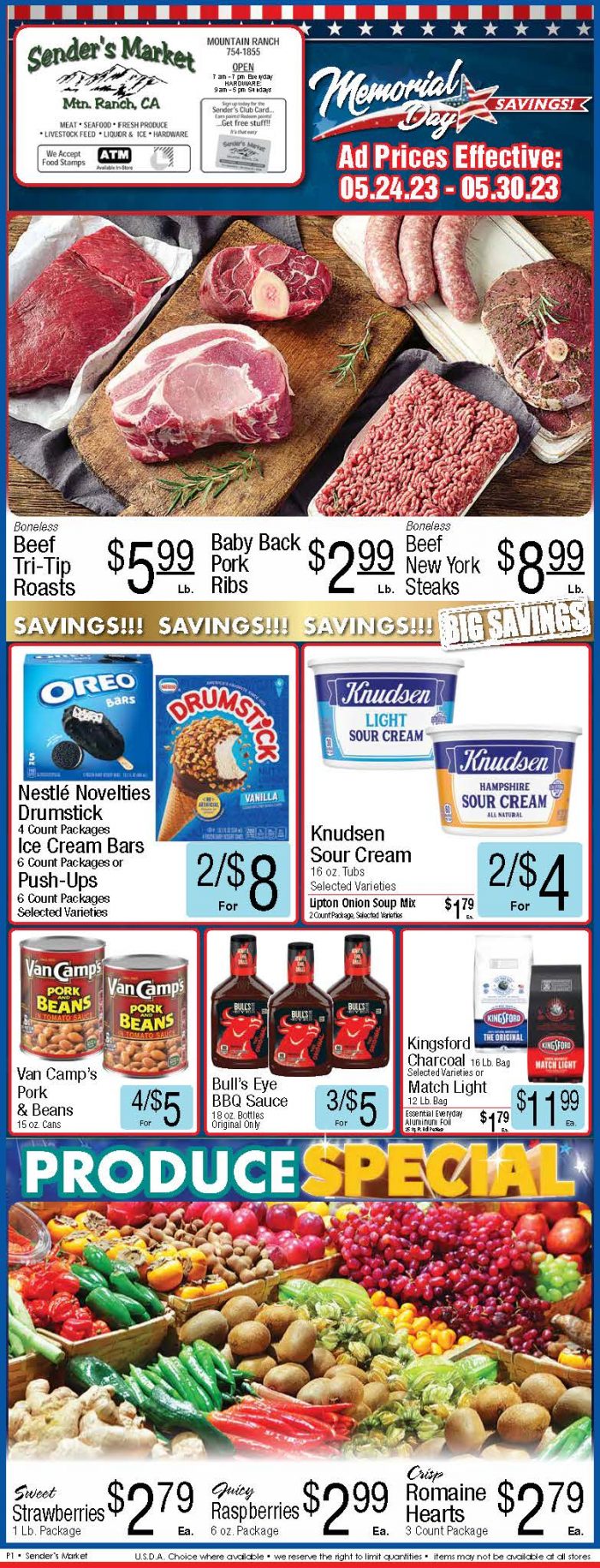 Sender’s Market Weekly Ad & Grocery Specials Through May 30th! Shop Local & Save!!