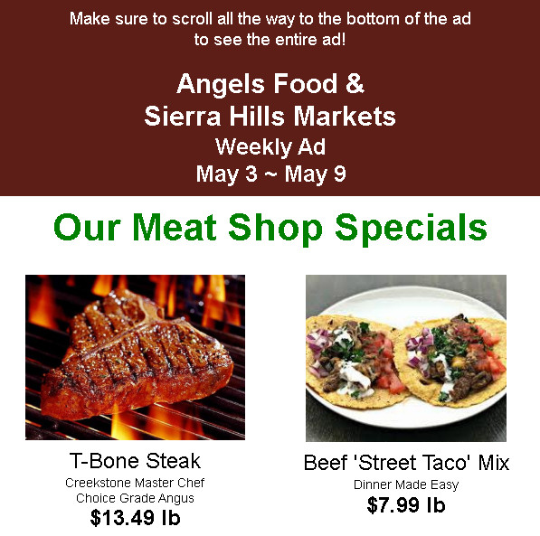 Angels Food & Sierra Hills Markets Weekly Ad  May 3 ~ May 9