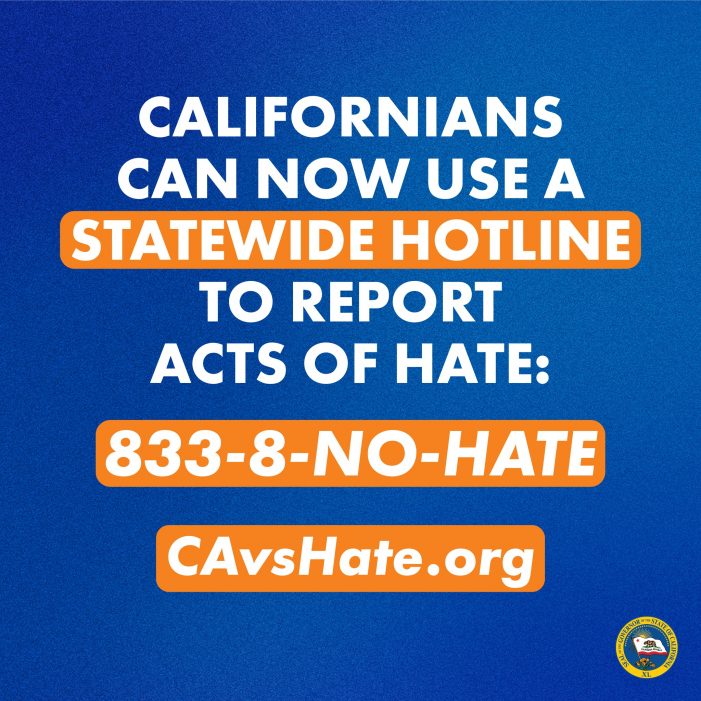 Governor Newsom Announces the Launch of CA vs Hate, a New Statewide Hotline to Report Hate Acts in California