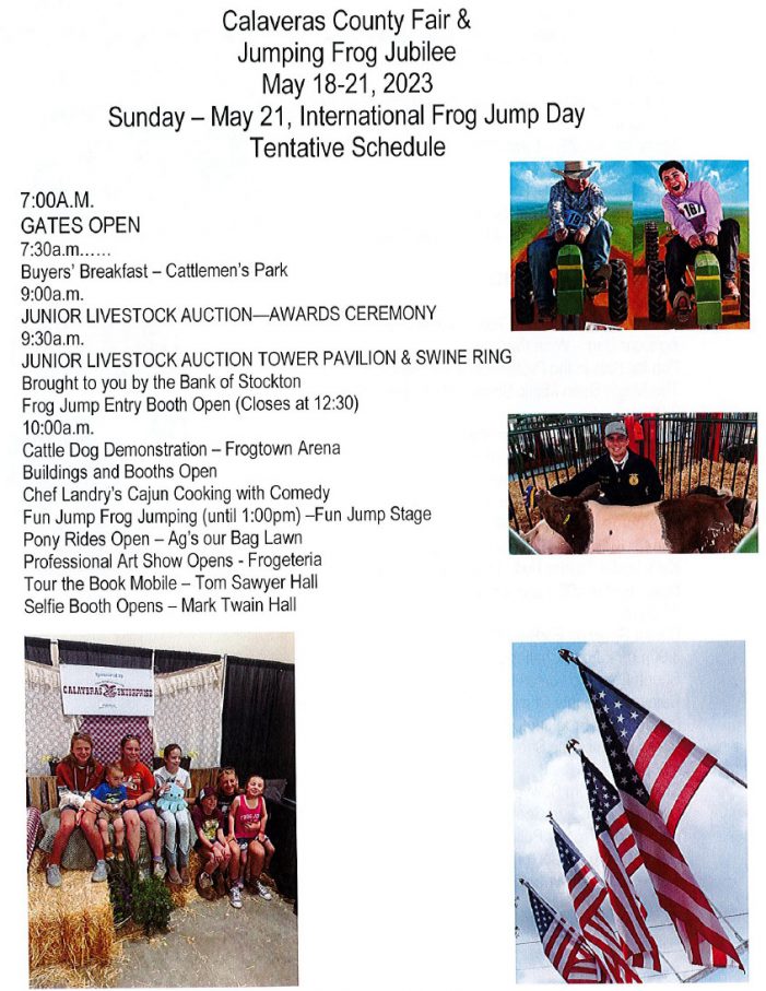 Frog Jump Finals & Destruction Derby Day at Calaveras County Fair and Jumping Frog Jubilee May 18 – 21