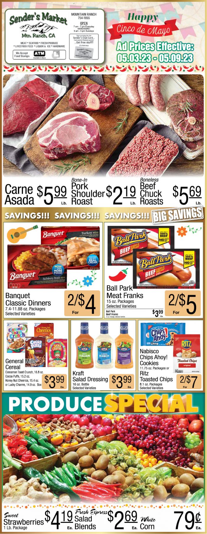 Sender’s Market Weekly Ad & Grocery Specials Through May 9th! Shop Local & Save!!