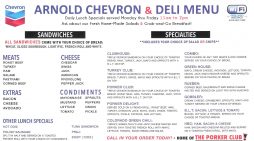 Arnold Chevron & Deli, Eat Where the Locals Eat! Order Lunch Today at 209.795.1301