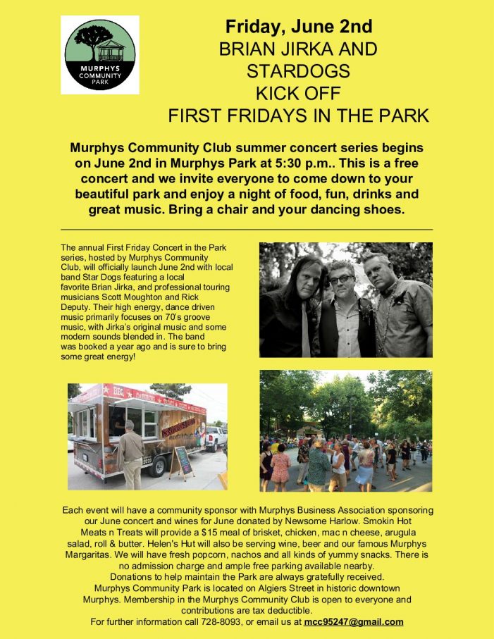 First Fridays in the Park Concerts Start Tonight in Murphys