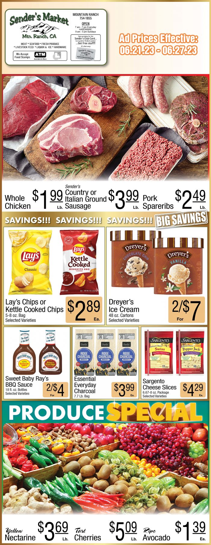 Sender’s Market Weekly Ad & Grocery Specials June 21 ~ 27! Shop Local & Save!!