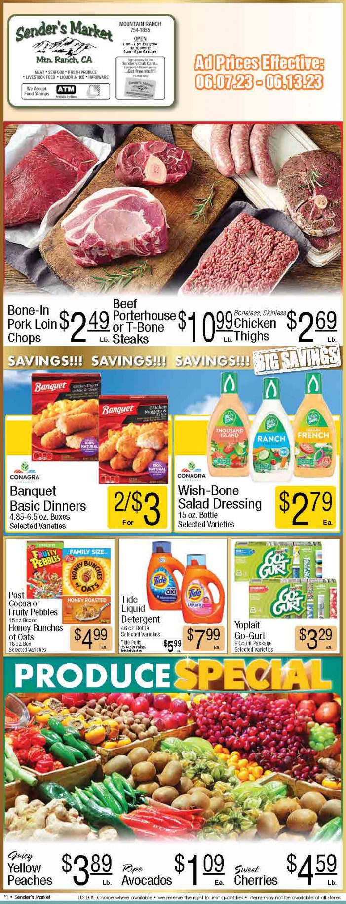 Sender’s Market Weekly Ad & Grocery Specials Through June 13th! Shop Local & Save!!