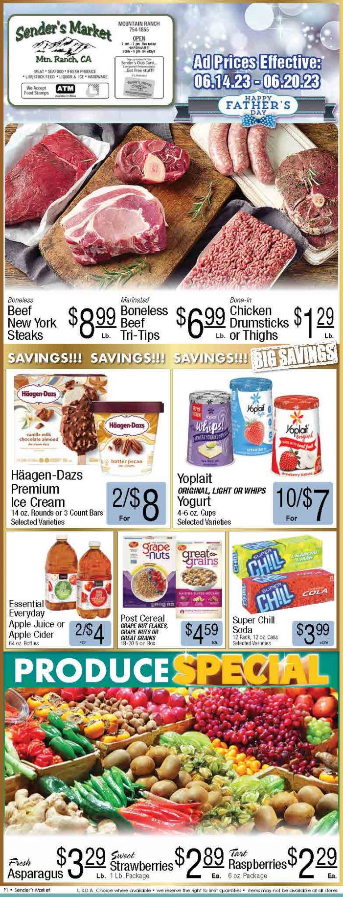 Sender’s Market Weekly Ad & Grocery Specials Through June 20th! Shop Local & Save!!