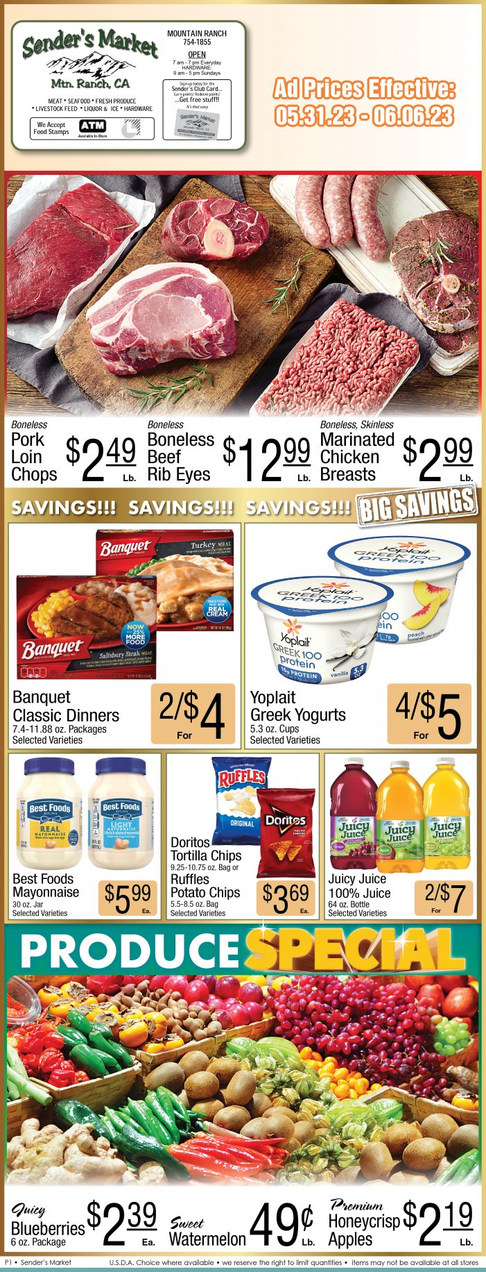 Sender’s Market Weekly Ad & Grocery Specials Through June 6th! Shop Local & Save!!