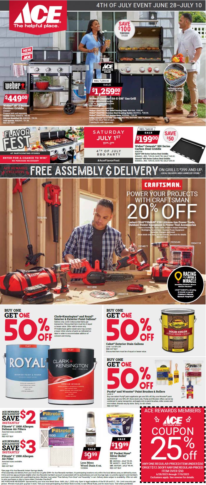 Sender’s Market Ace Hardware 4th of July Savings!  Shop Local & Save!