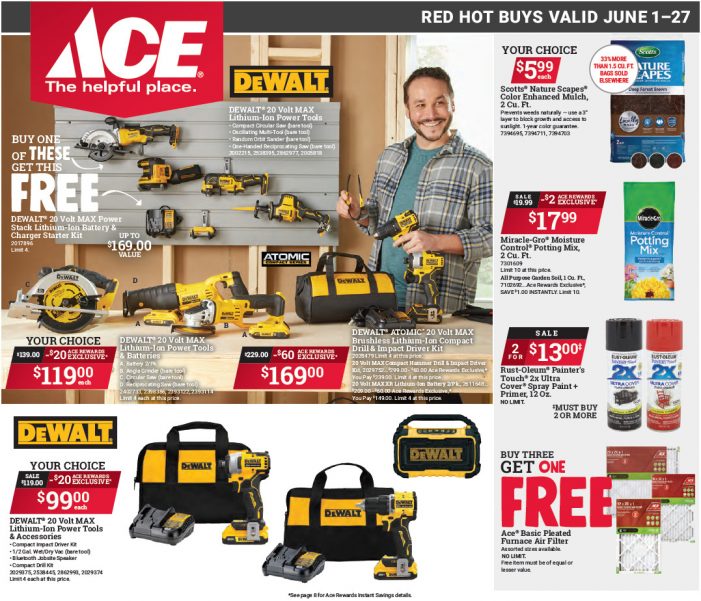 Sender’s Market Ace Hardware June Red Hot Buys!  Shop Local & Save!