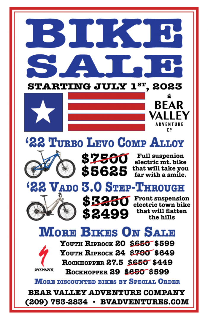 Huge Bike Sale at Bear Valley Adventure Company & High Country Summer Hits Full Stride