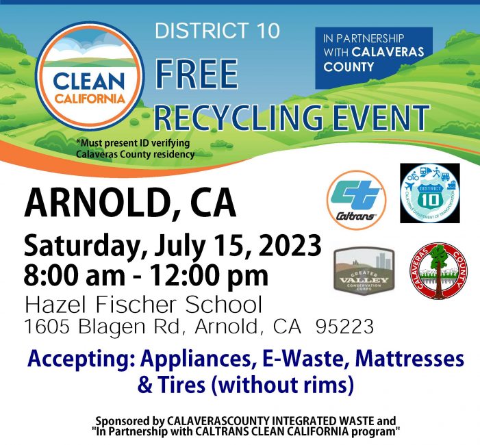 Free Recycling Event in Arnold July 15th