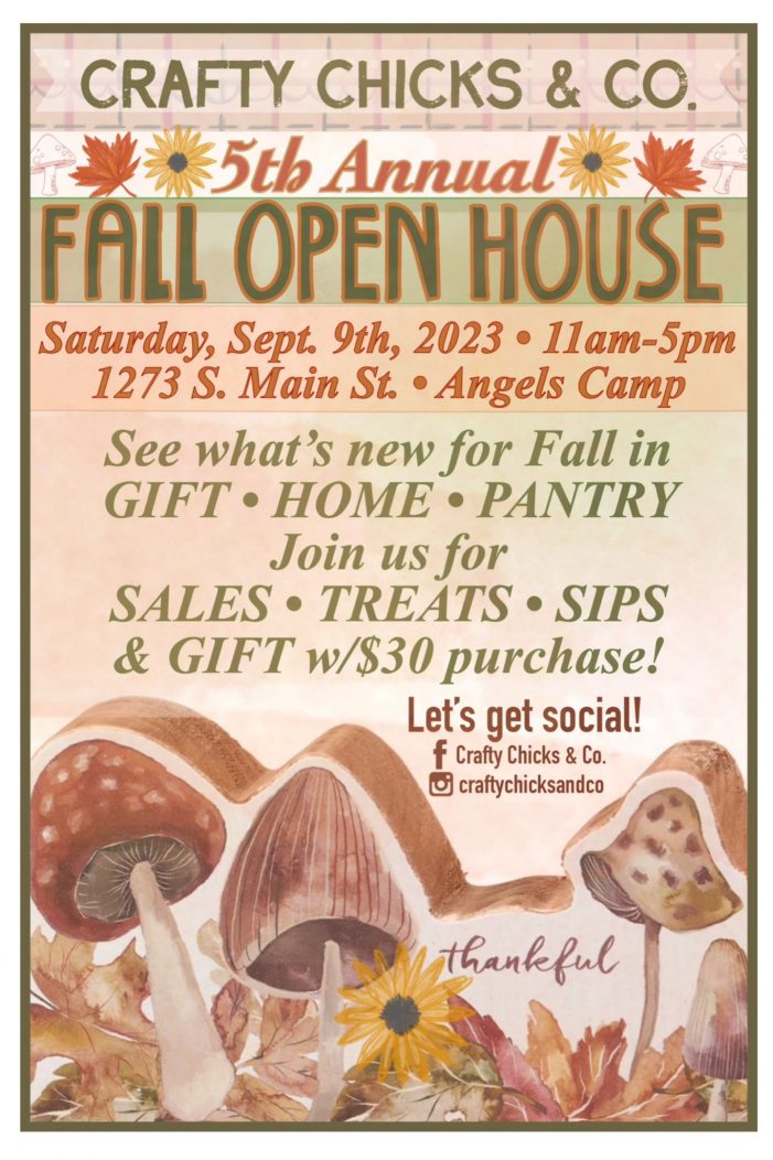 The Crafty Chicks Fall Open House is September 9th!