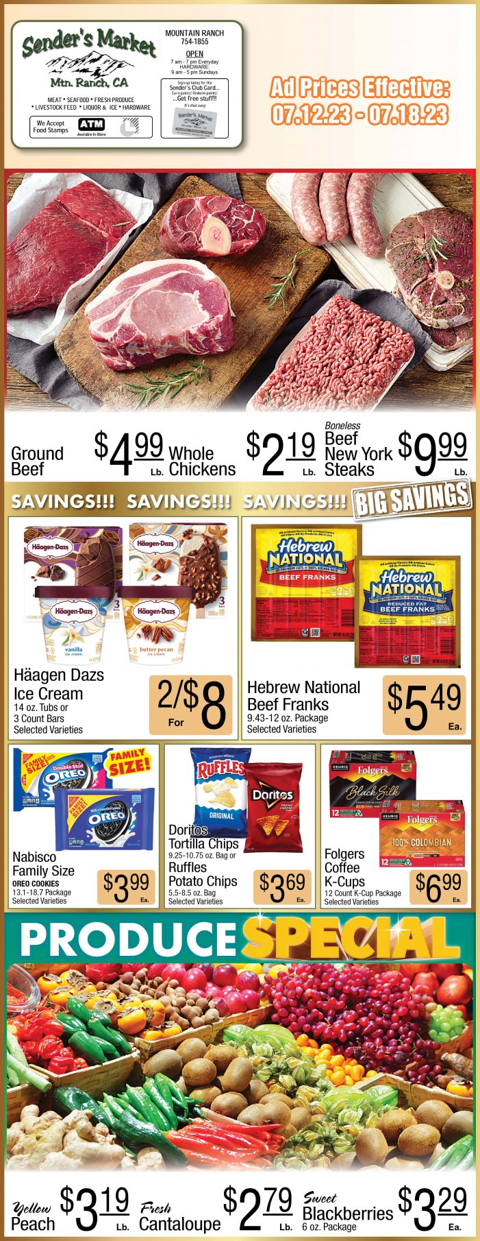 Sender’s Market Weekly Ad & Grocery Specials Through July 18th! Shop Local & Save!!