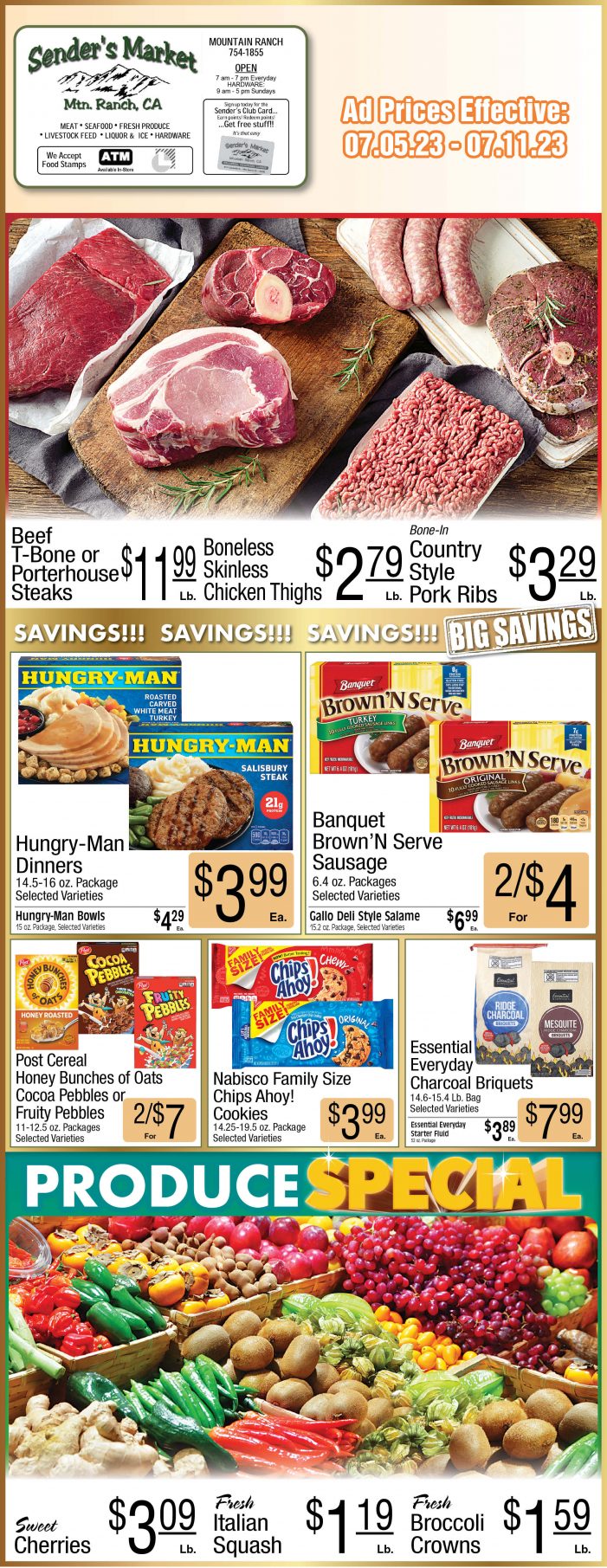 Sender’s Market Weekly Ad & Grocery Specials Through July 11th! Shop Local & Save!!