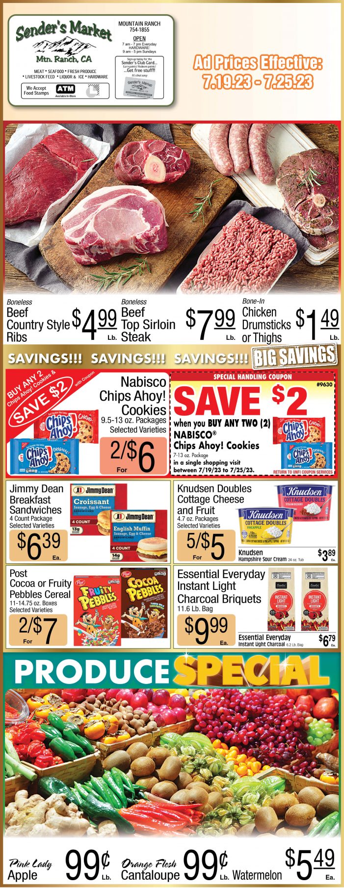 Sender’s Market Weekly Ad & Grocery Specials Through July 25th! Shop Local & Save!!