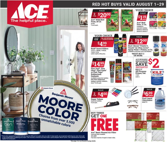 Sender’s Market Ace Hardware August Red Hot Buys! Shop Local & Save!