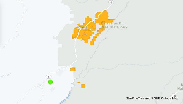 2,522 PG&E Customers Without Power in Arnold Area