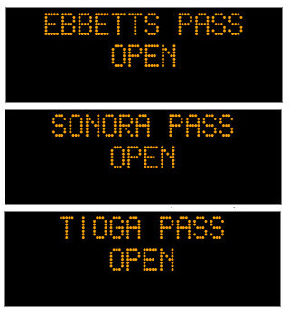 Ebbetts, Sonora & Tioga Passes Reopen