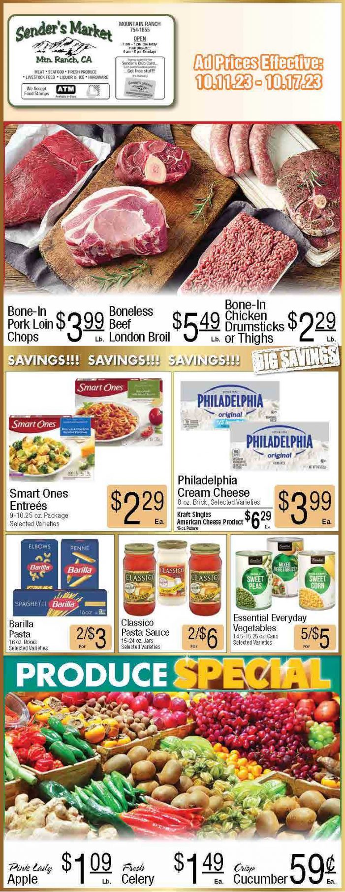 Sender’s Market Weekly Ad & Grocery Specials Through October 17! Shop Local & Save!!