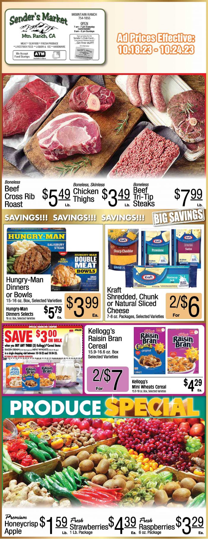 Sender’s Market Weekly Ad & Grocery Specials Through October 24th! Shop Local & Save!!