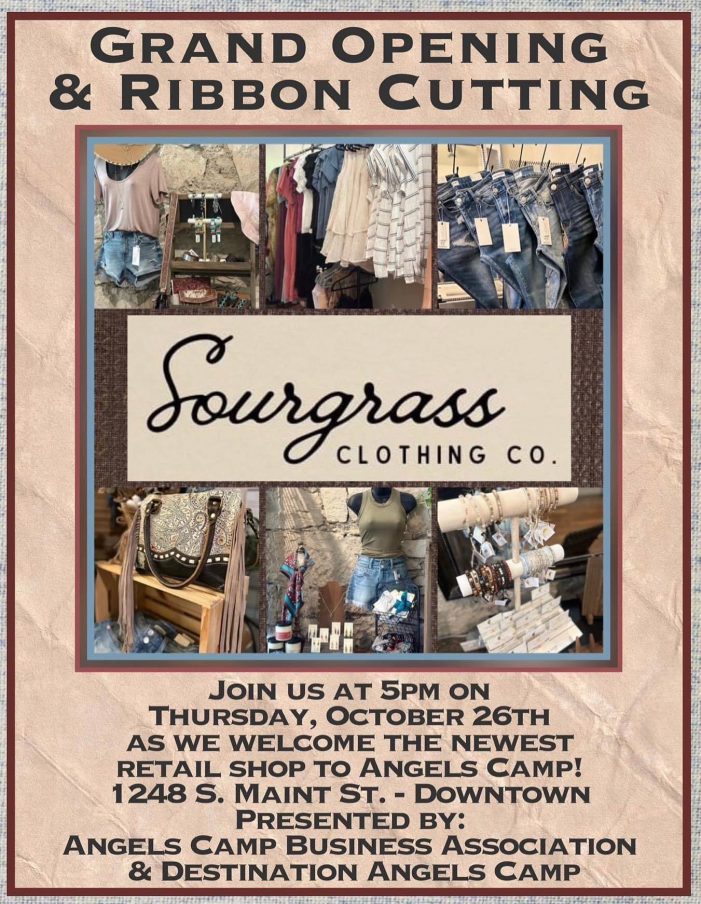 Grand Opening & Ribbon Cutting for Sourgrass Clothing Co is October 26th!