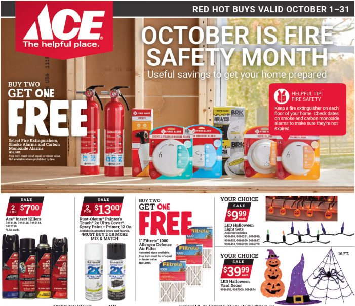 Sender’s Market Ace Hardware October Red Hot Buys! Shop Local & Save!