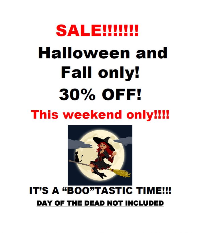 30% Off Sale on Halloween and Fall at Murphys Treasures this Weekend!!