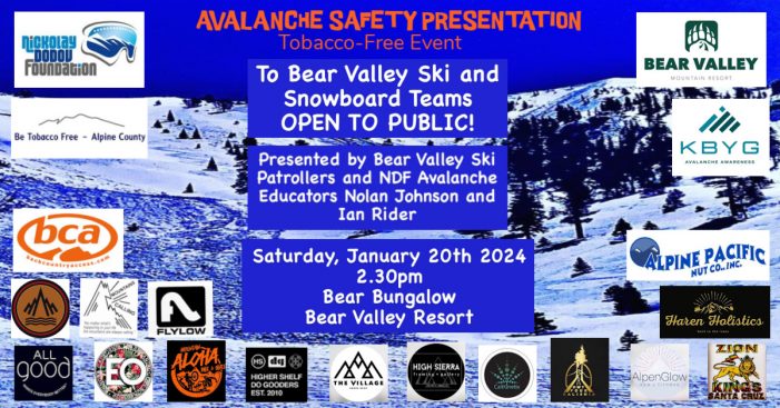 Avalanche Safety Presentation at Bear Valley This Saturday