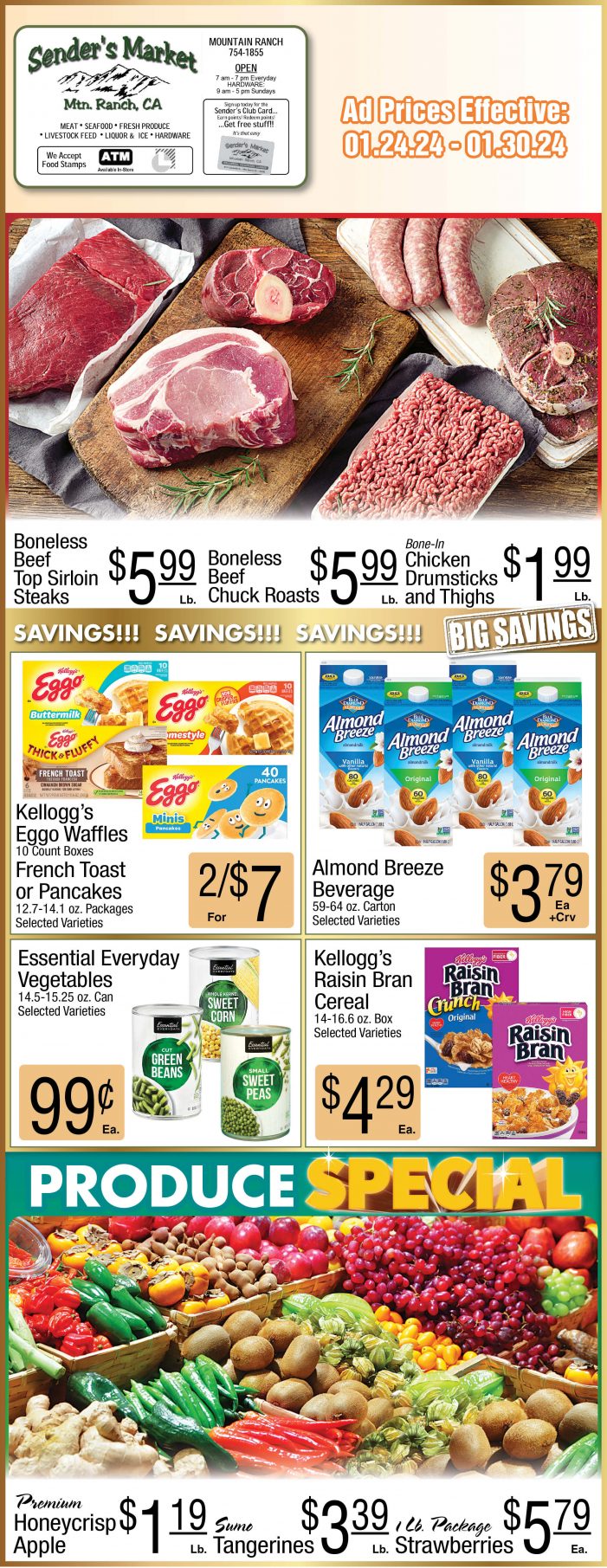 Sender’s Market Weekly Ad & Grocery Specials Through January 30! Shop Local & Save!!