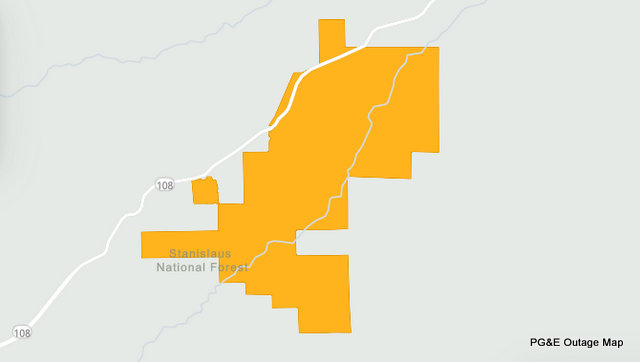 598 PG&E Customers Without Power in Cold Springs Area
