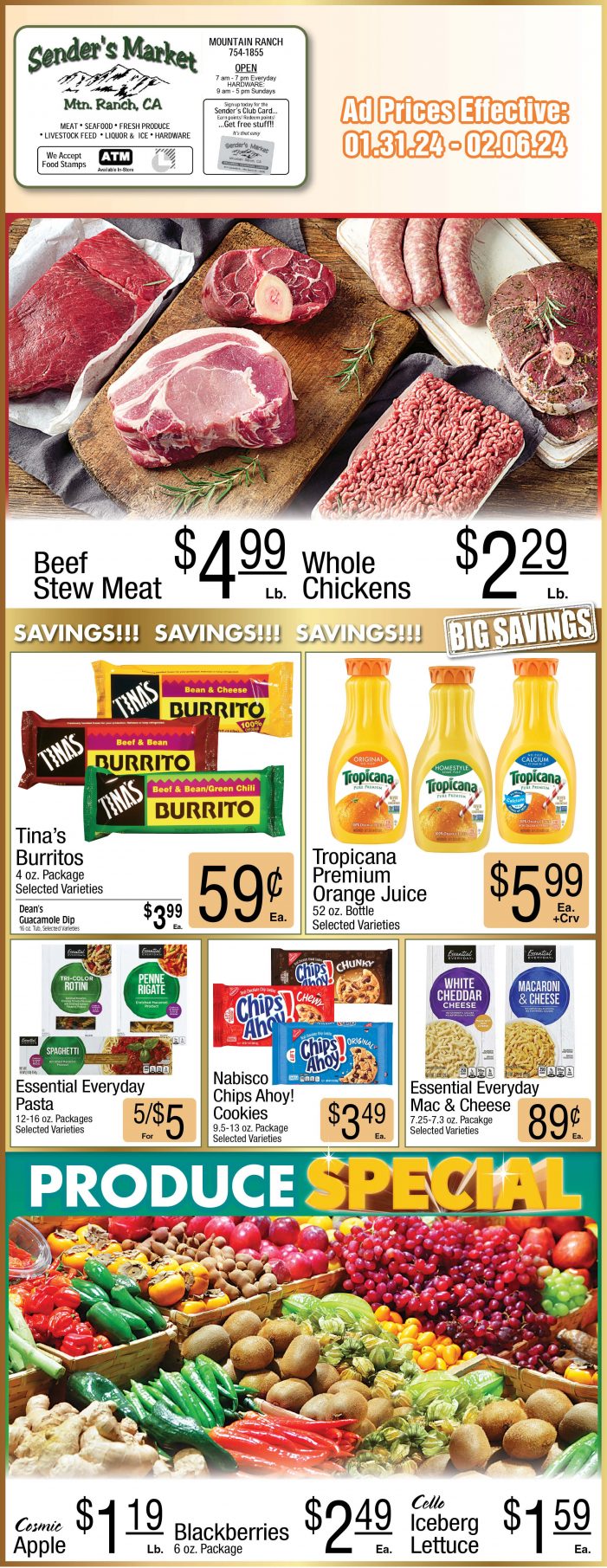 Sender’s Market Weekly Ad & Grocery Specials Through February 6th! Shop Local & Save!!