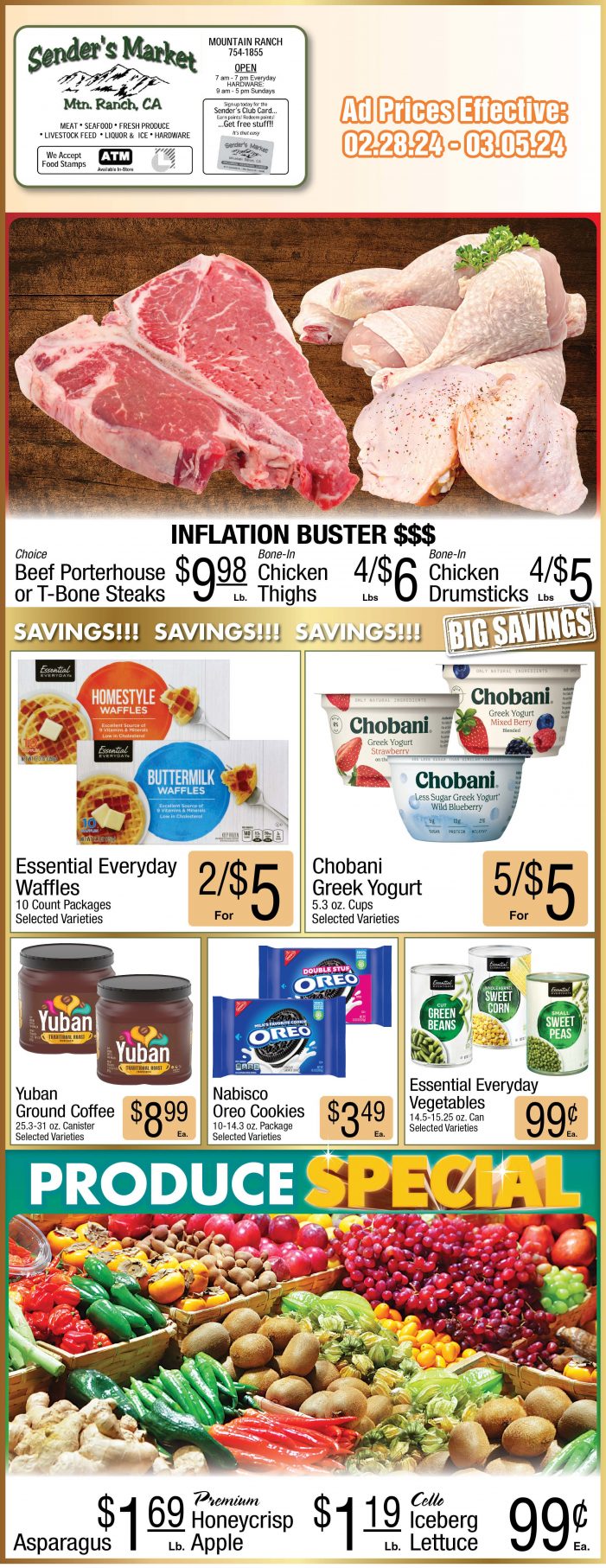 Sender’s Market Weekly Ad & Grocery Specials Through March 5th! Shop Local & Save!!