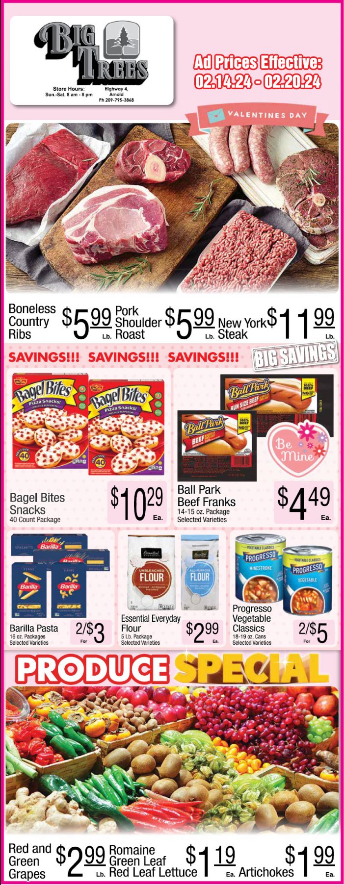 Big Trees Market Weekly Ad, Grocery, Produce, Meat & Deli Specials Through February 20th! Shop Local & Save!