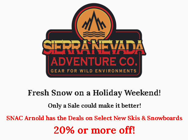 Fresh Snow, Holiday Weekend & Big Sale at SNAC!