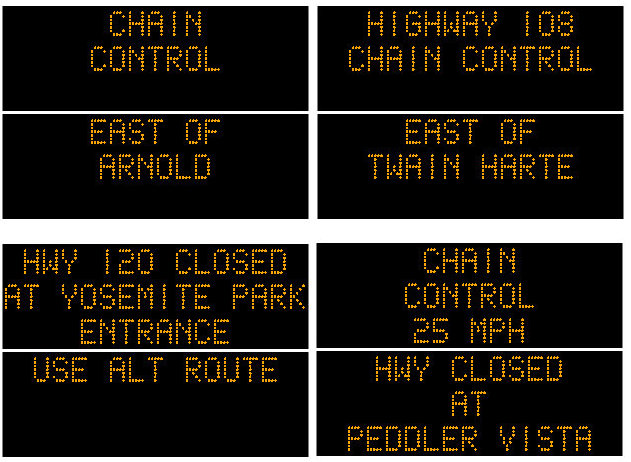 Chain Controls Update…Hwy 88 Closed, Arnold on Hwy 4, Twain Harte on 108 & 120 Closed into Yosemite!