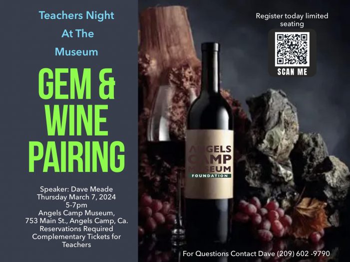 Teacher’s Night @ the Museum – Gem & Wine Pairing with Professor & Geologist David Meade