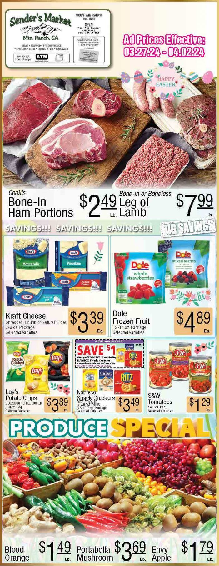 Sender’s Market Weekly Ad & Grocery Specials Through April 2nd! Shop Local & Save!!