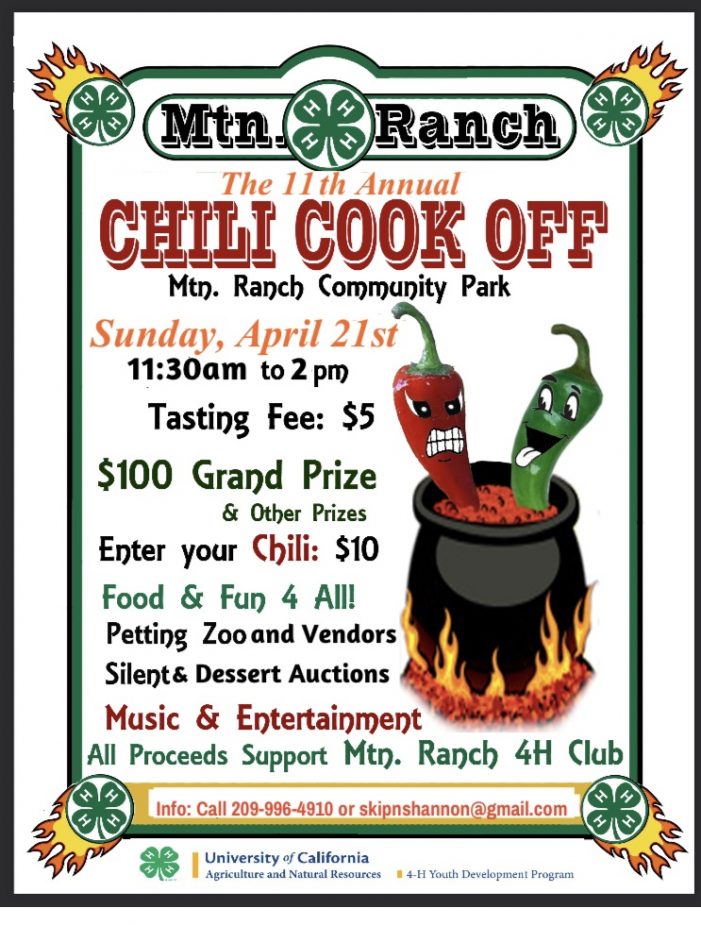 The 11th Annual Mountain Ranch Chili Cook Off!