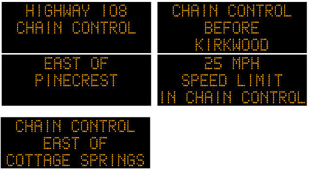 Chain Controls This Morning on Hwys 4, 88 & 108