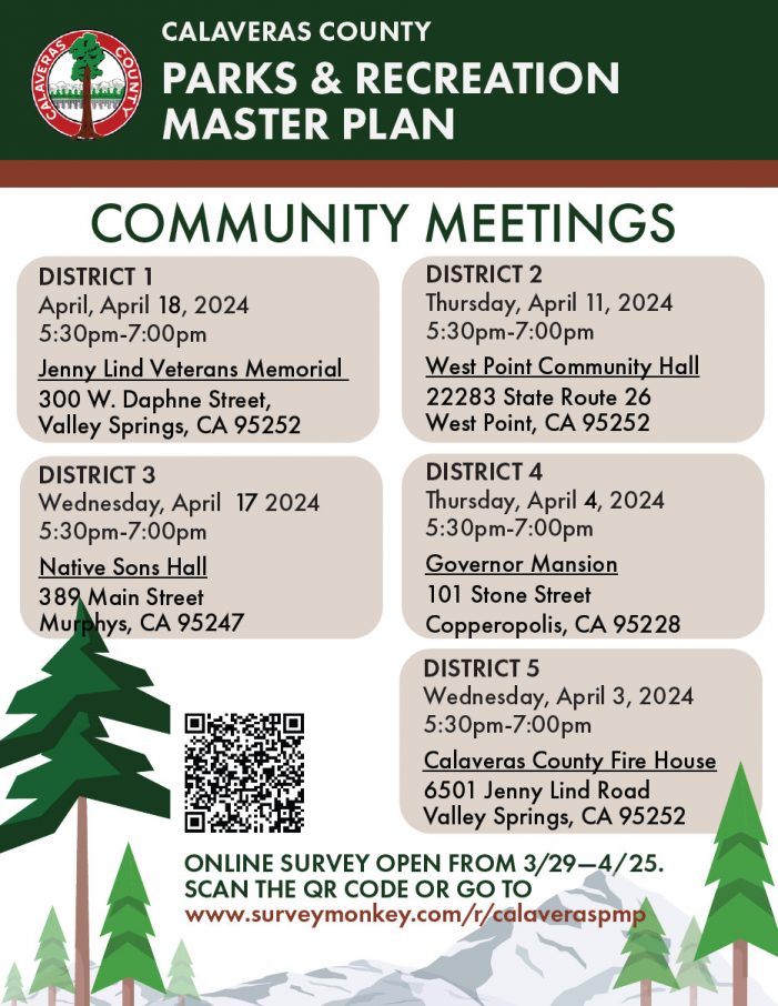 Parks Master Plan Community Meetings Start Tonight!  Your Input is Needed!