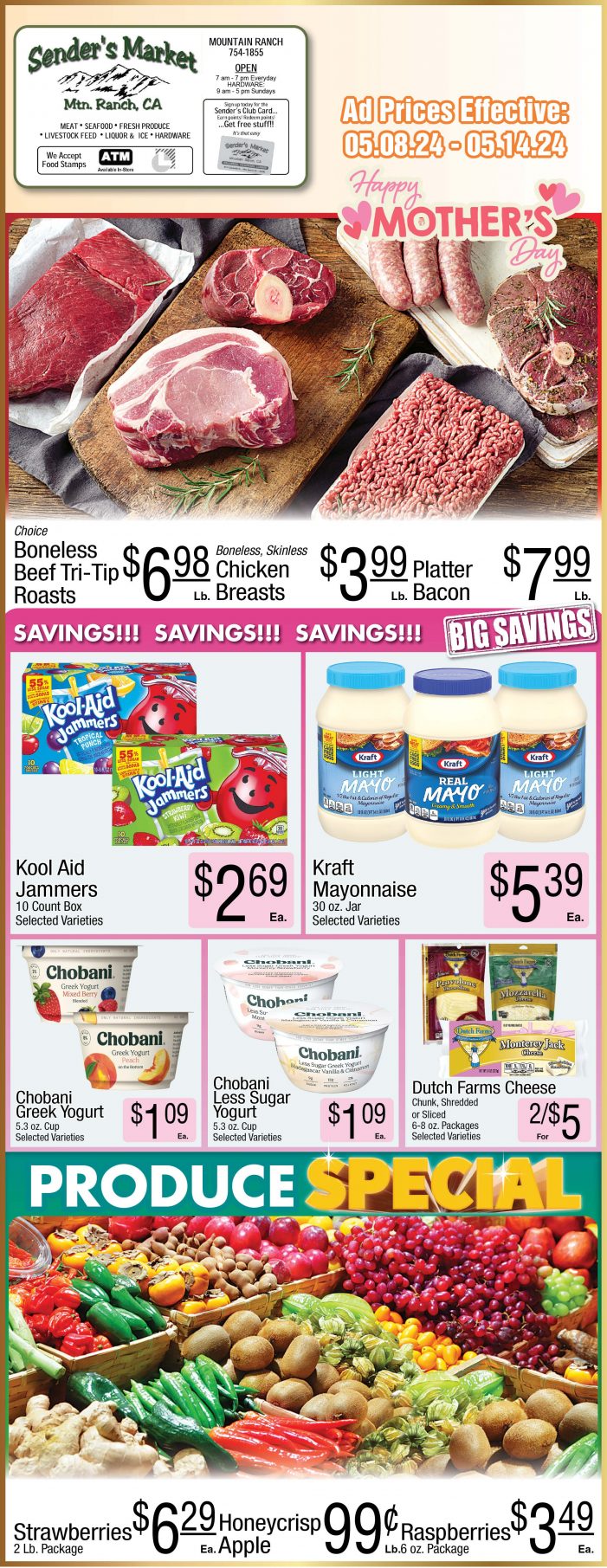 Sender’s Market Weekly Ad & Grocery Specials Through May 14th! Shop Local & Save!!