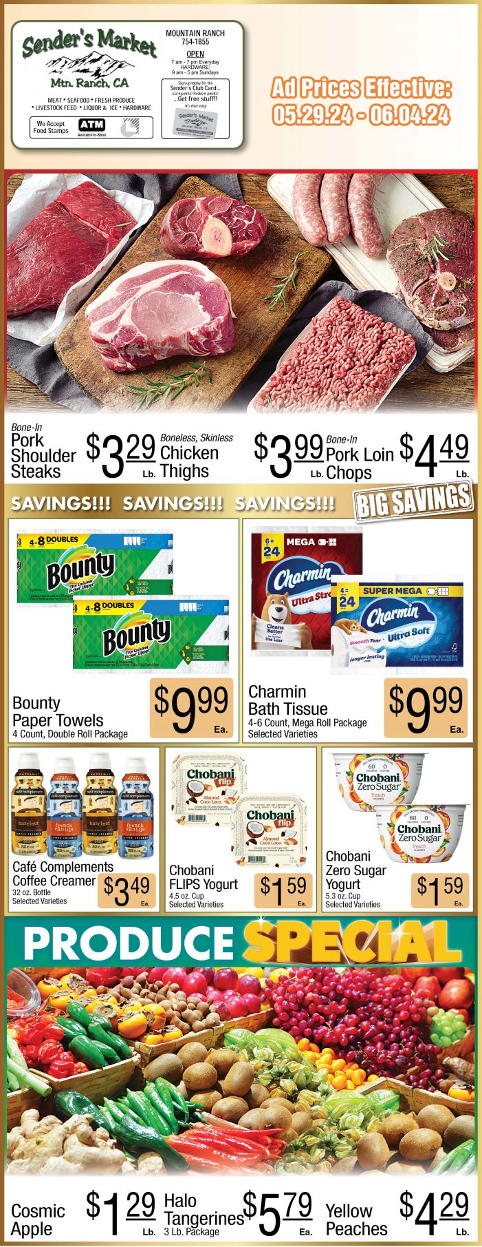 Sender’s Market Weekly Ad & Grocery Specials Through June 4th! Shop Local & Save!!