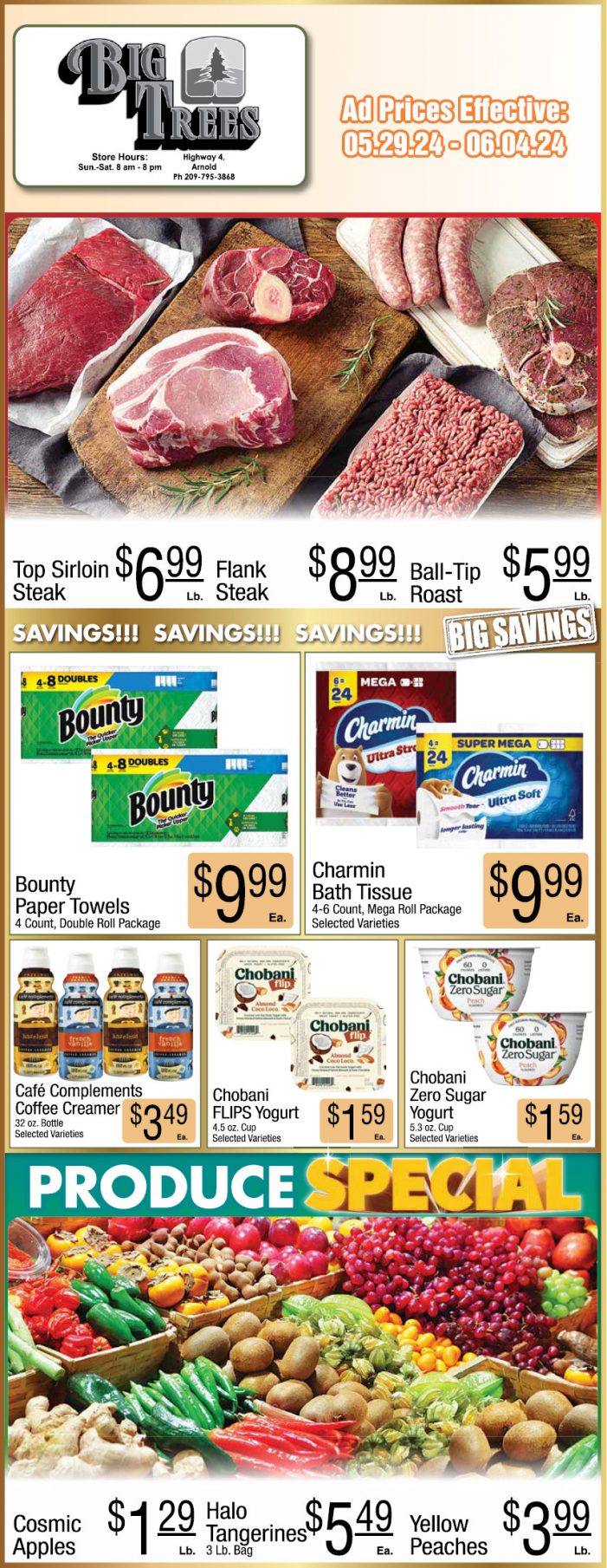 Big Trees Market Weekly Ad, Grocery, Produce, Meat & Deli Specials Through June 4th! Shop Local & Save!