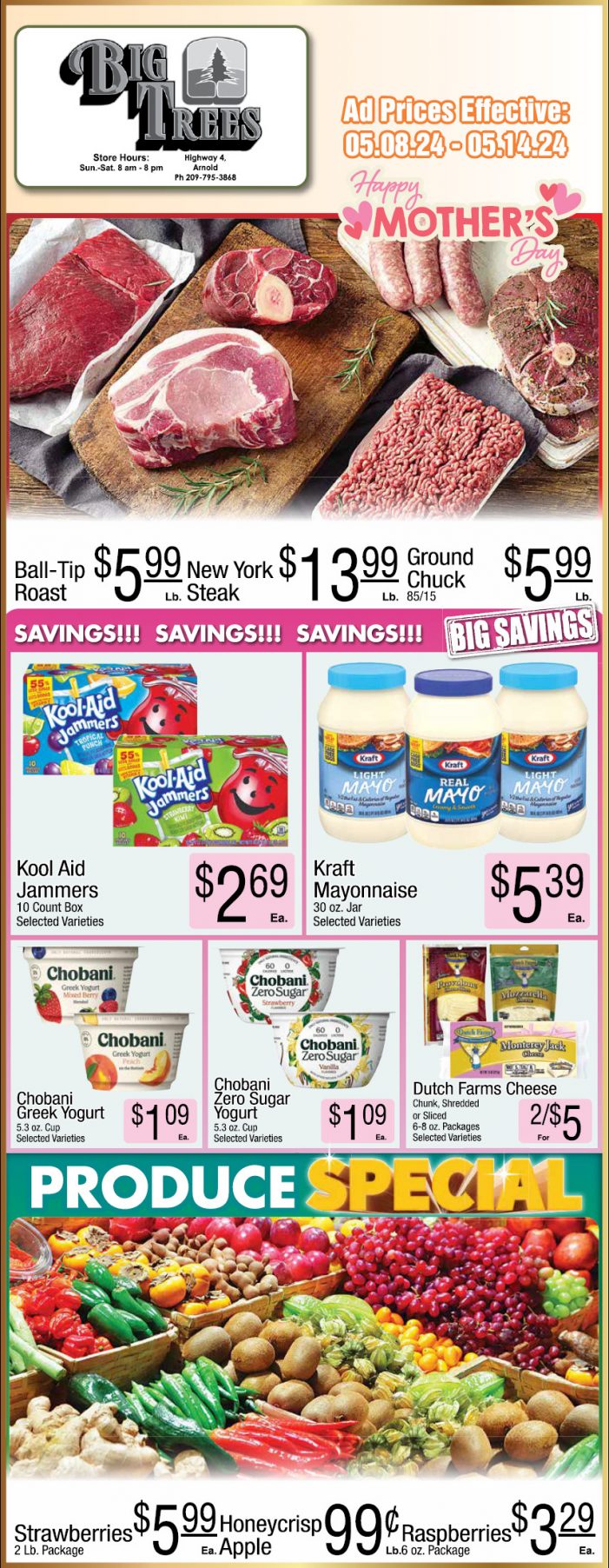 Big Trees Market Weekly Ad, Grocery, Produce, Meat & Deli Specials Through May 14th! Shop Local & Save!