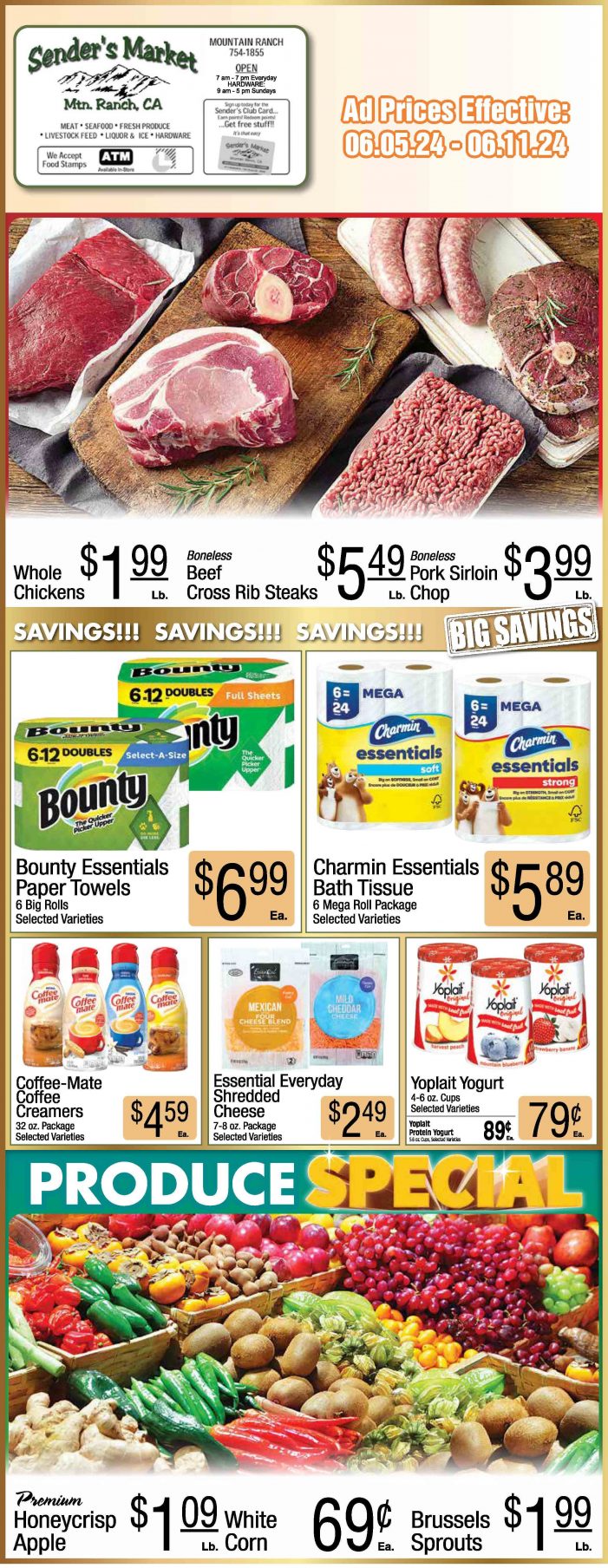 Sender’s Market Weekly Ad & Grocery Specials Through June 11th! Shop Local & Save!!