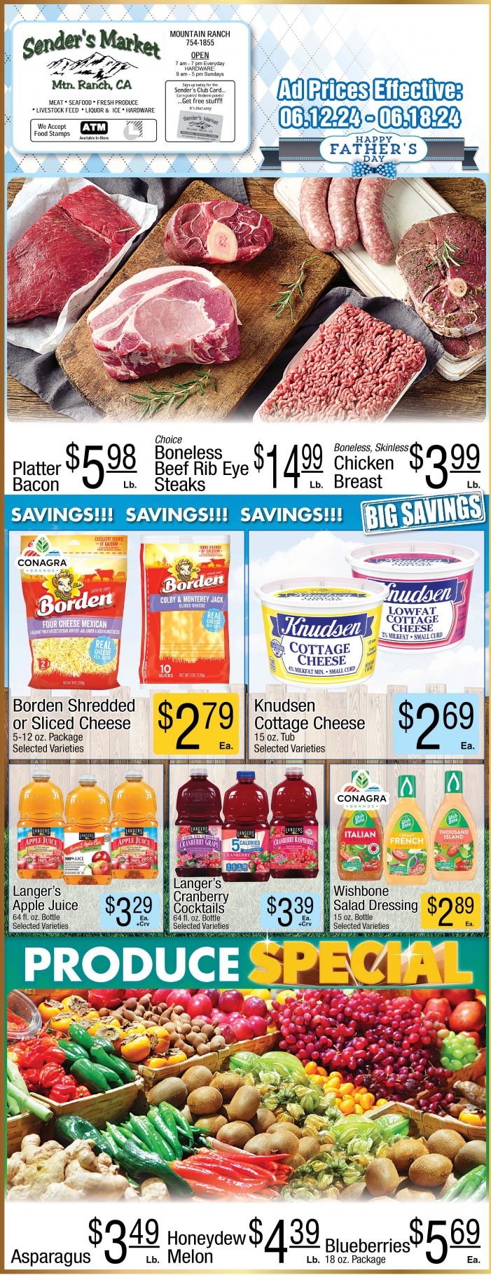 Sender’s Market Weekly Ad & Grocery Specials Through June 18th! Shop Local & Save!!