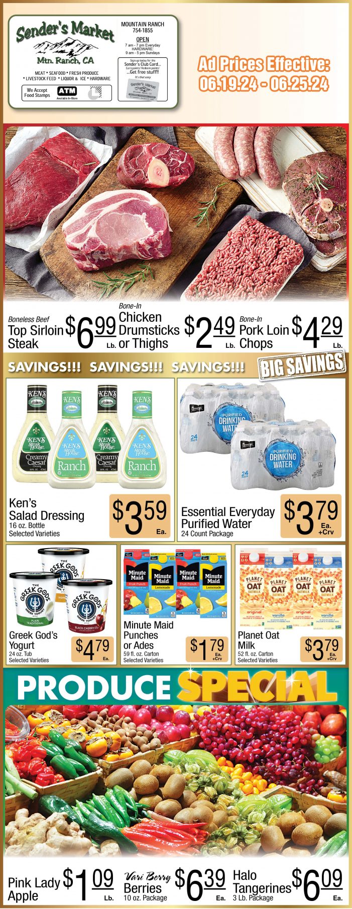 Sender’s Market Weekly Ad & Grocery Specials Through June 25th! Shop Local & Save!!