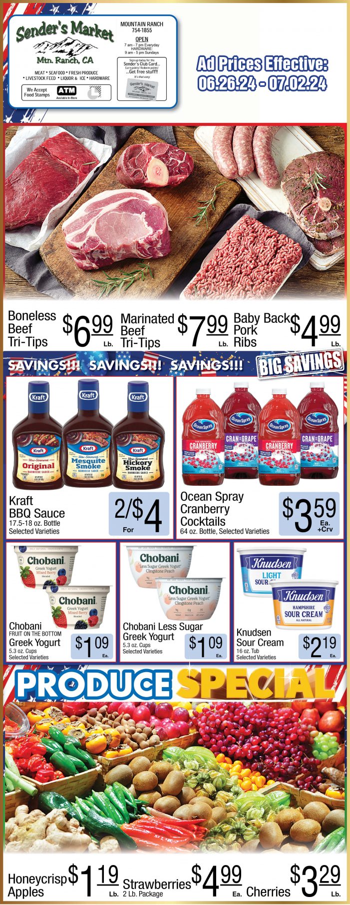 Sender’s Market Weekly Ad & Grocery Specials Through July 2nd! Shop Local & Save!!