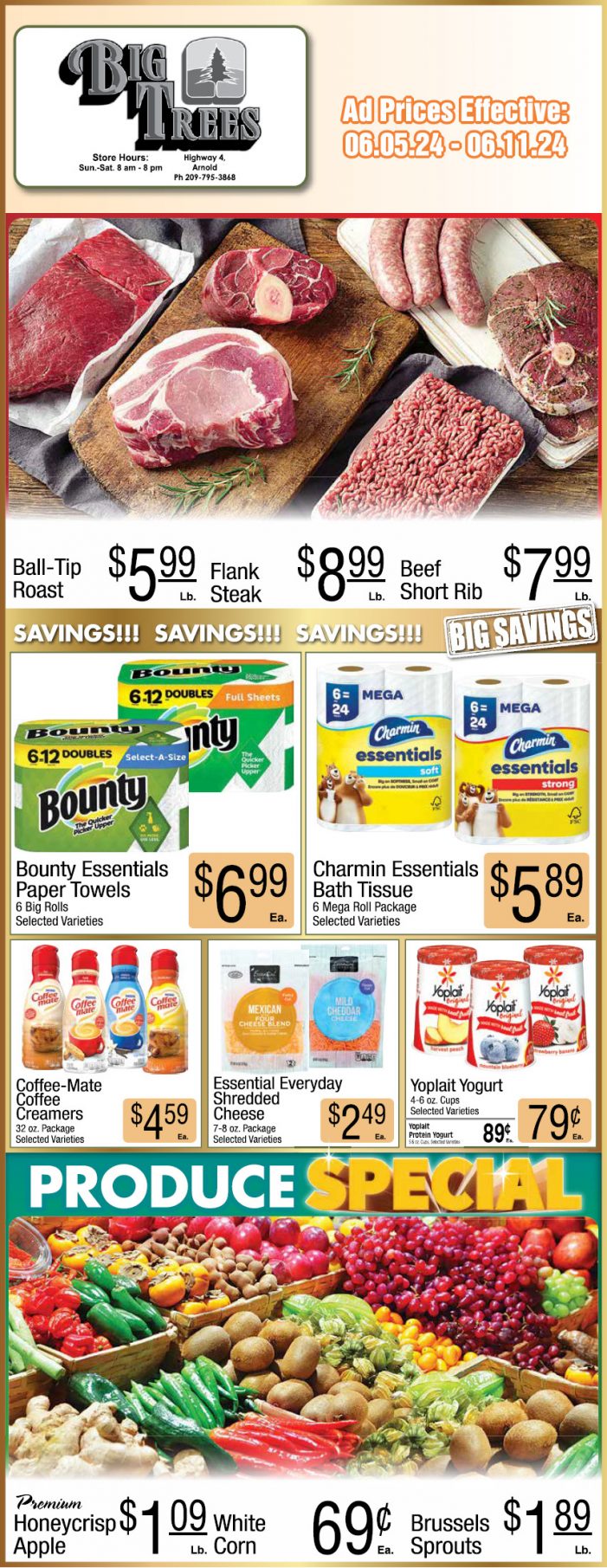 Big Trees Market Weekly Ad, Grocery, Produce, Meat & Deli Specials Through June 11th! Shop Local & Save!
